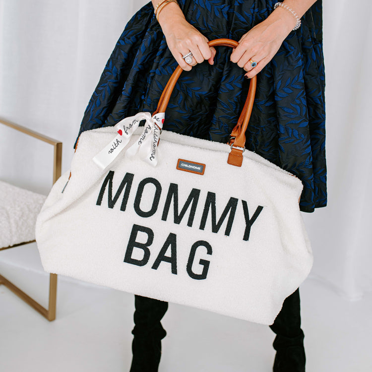 Geanta de infasat Childhome Mommy Bag Teddy Ecru