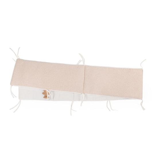 Protectie patut Childhome 35x340 cm, Jerse Muselina Teddy