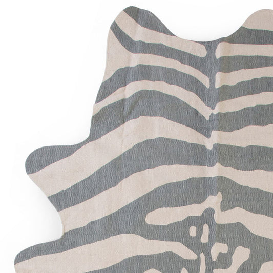 Covor Bumbac Childhome 145x160 cm, Zebra Gri