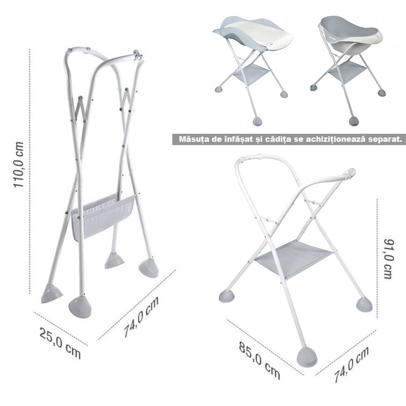 Suport cu Picioare Cădiță Beaba Camele'o Pliabil 4 Picioare Antiderapante Light Mist
