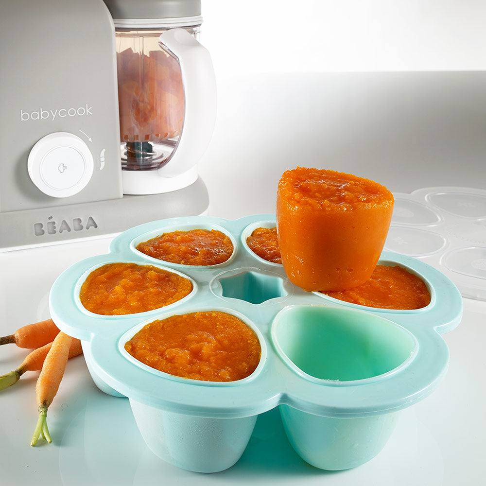 Recipient ermetic silicon multiportii 6x150 ml Beaba Blue