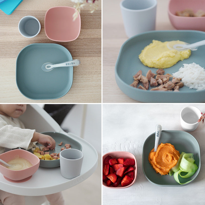 Set de masa silicon Beaba 4 piese Eucalyptus