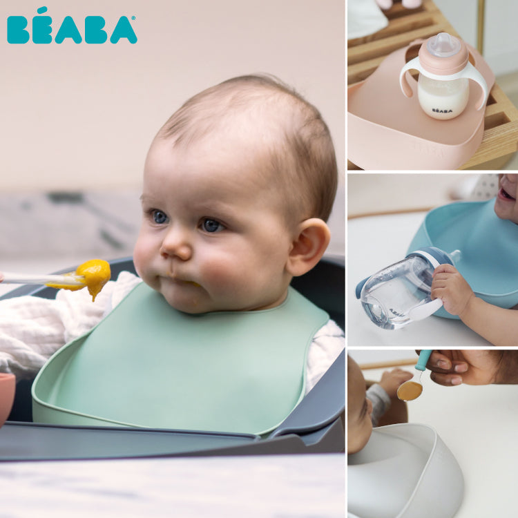 Set 2 Bavete silicon Beaba Light Mist Sage Green