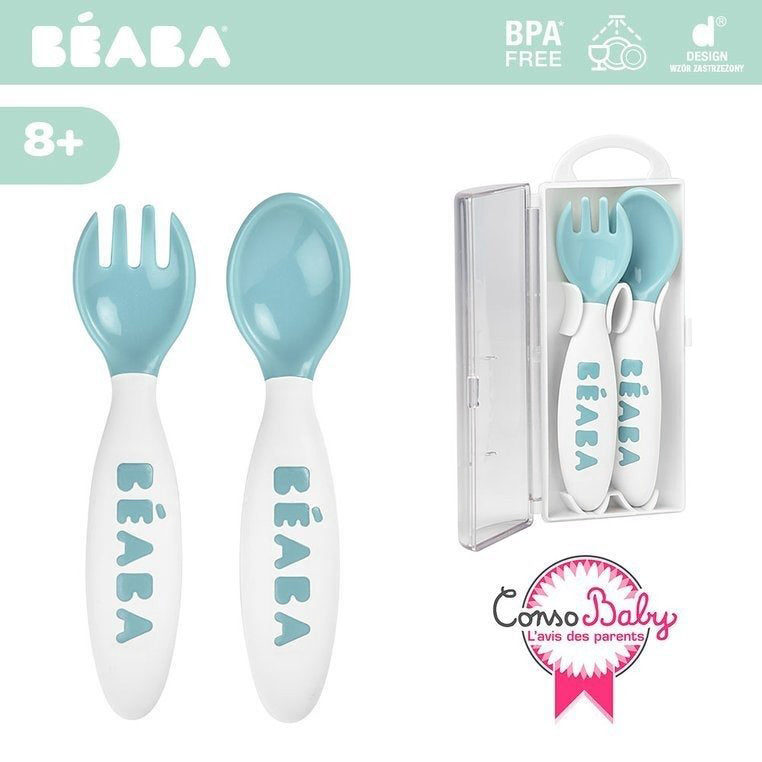 Set lingurita si furculita ergonomica - Bleu