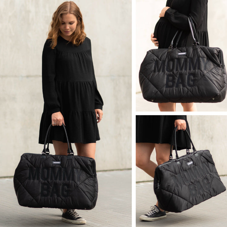 Geanta de infasat matlasata Childhome Mommy Bag Negru