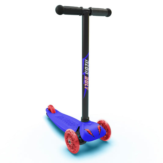 Trotineta 3 Roti Neon Bolt Blue Roti LED Copii 3-5 Ani