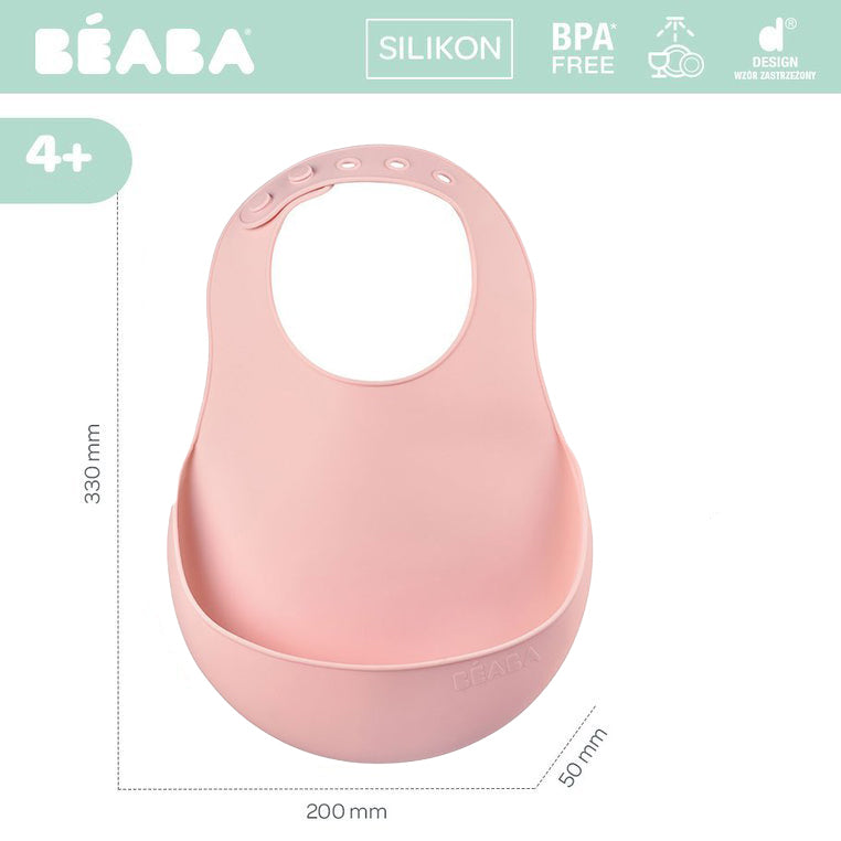 Baveta silicon Beaba Old Pink
