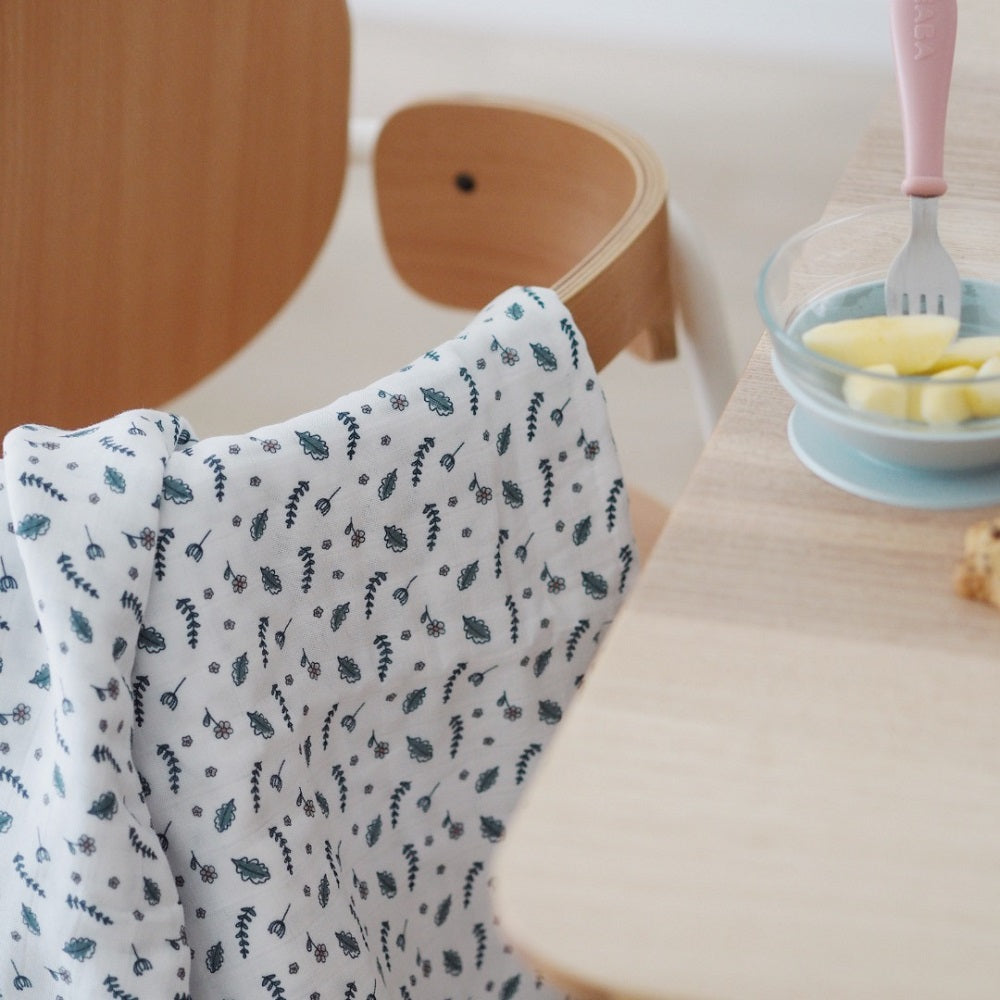 Set 2 Museline Beaba bumbac 120x120 cm Bridal Pink Flowery Countryside