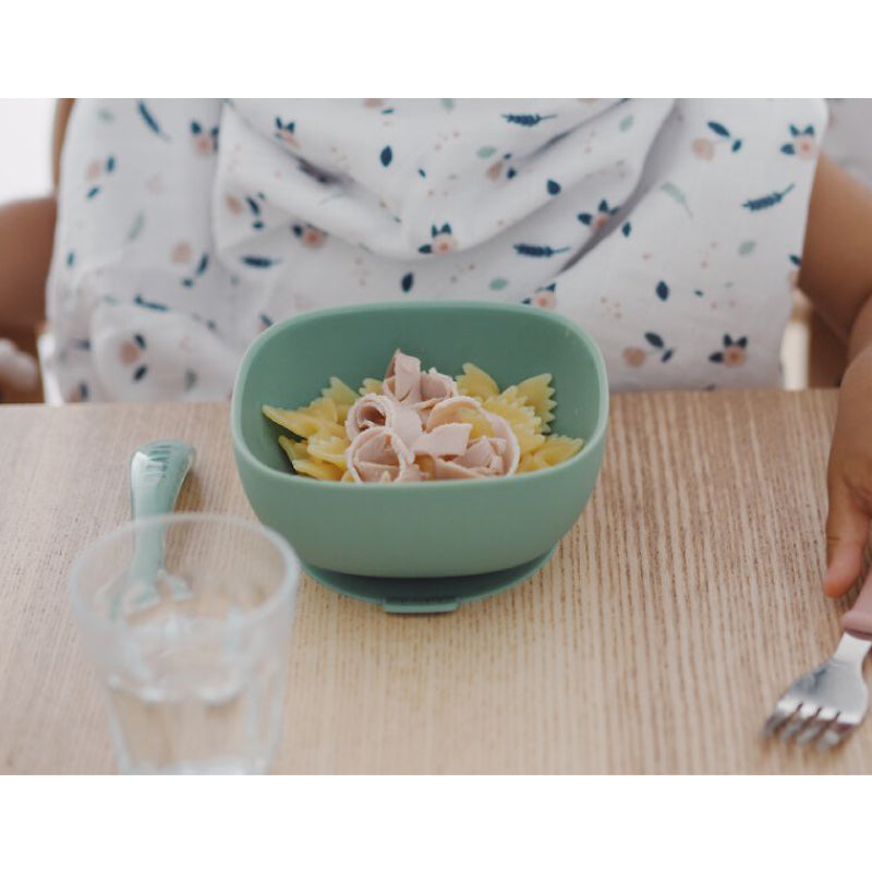 Bol silicon cu ventuza Beaba Sage Green