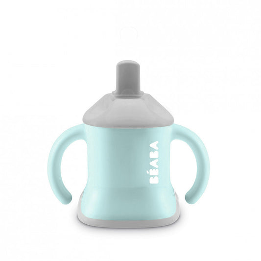 Cănuță 3 în 1 Beaba Evoluclip Airy Green - Tranziție de la Biberon la Pahar