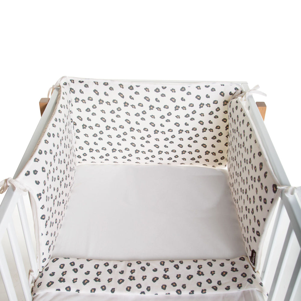 Protectie patut Childhome Jerse 35x170 cm, Leopard