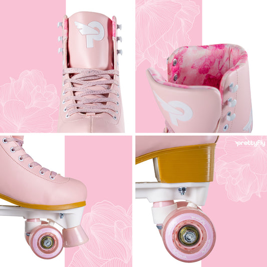 Patine cu Rotile Retro Prettyfly 35-38 Pink Piele Vegana