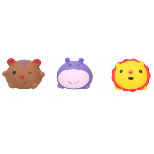Set 3 jucarii de baie Eddy Toys, Hipopotam, Leu, Ursulet