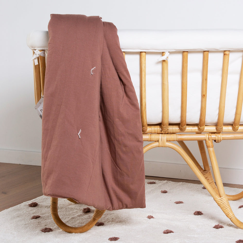 Patura matlasata Childhome 140x100 cm Jerse, Ruginiu