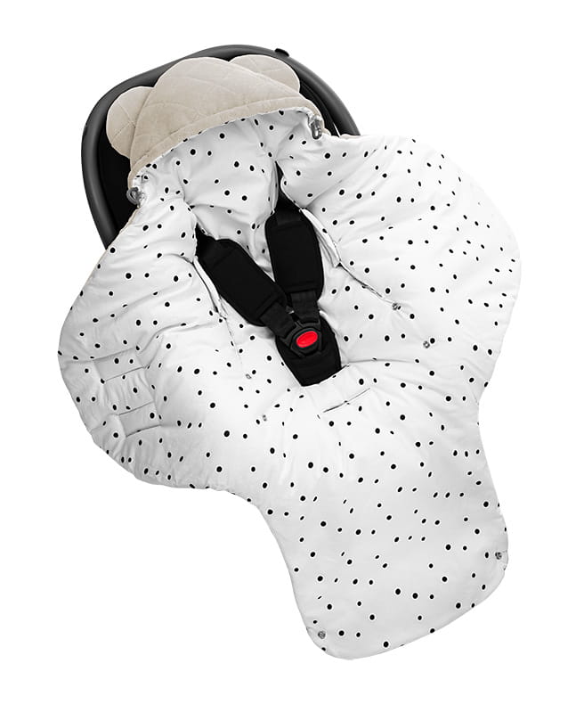 Paturica pentru scoica auto Sleepee Royal Baby catifea Sand - detaliu 9