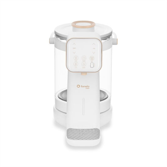 Aparat pentru incalzirea si declorizare apei, Lionelo, Babypresto 2.0, Pentru lapte parf, Lampa UV, Rezervor 3l, Lumina de noapte, Dozare 30- 300 ml, 1200 W, Afisaj digital, Alb