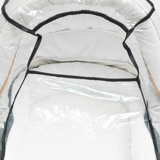 Aparatoare de ploaie, New Baby, Basic, Universala, Pentru carucior cu landou, Cu orificiu pentru un contact mai bun cu cel mic, Fara substante nocive, 100x80x40 cm, Transparent/Black