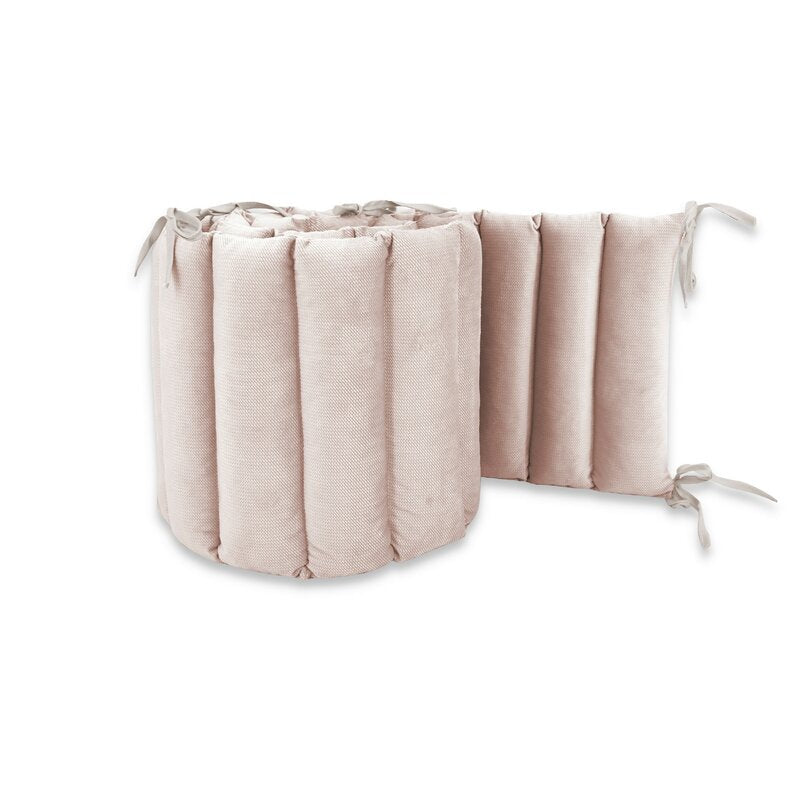 Aparatoare pentru patut, MimiNu, Tip panou, Pentru patut, Lungime 180 cm, Din catifea, Beige Pink