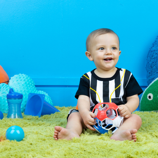 Bright Starts - Minge zornaitoare Grippin' Goals Alb-Albastru