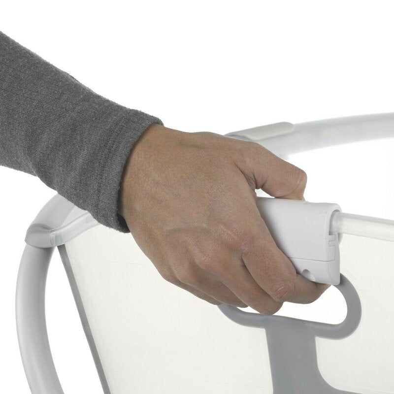 Cadita de baie cu pliere ultra-compacta, Jane, Oasis, Cu doua manere, 68 x 42 x 26 cm, Conform cu standardul european de siguranta EN 17072:2018, Botanic