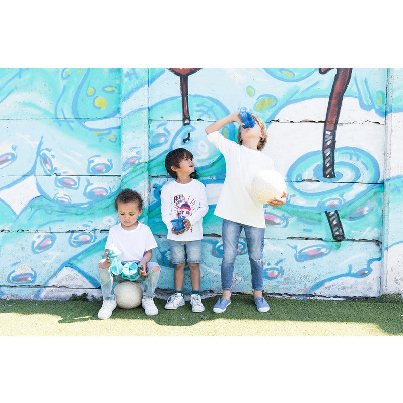 Cana cu pai, Nuby, Anti-alunecare, Cu inchidere etansa, Plastic, 360 ml, 12+ luni, Albastru inchis