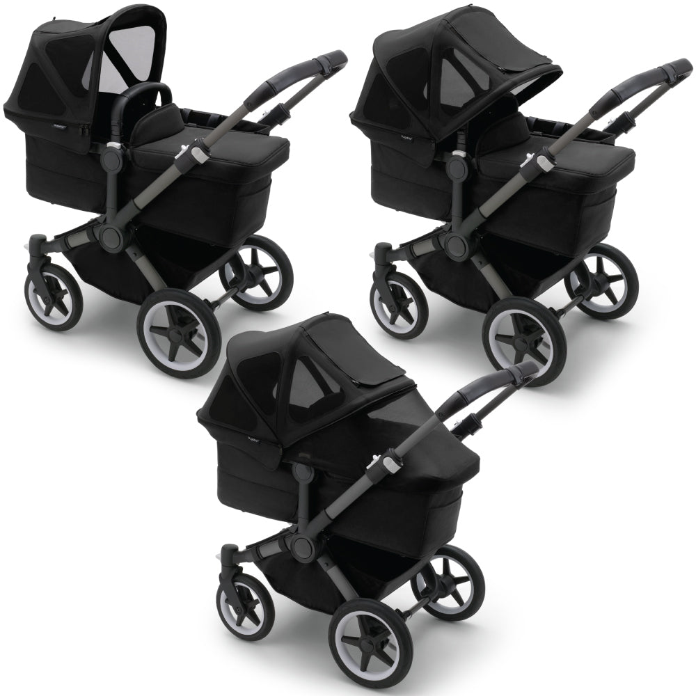 Capotina cu extensie plasa insecte Bugaboo Donkey Midnight Black