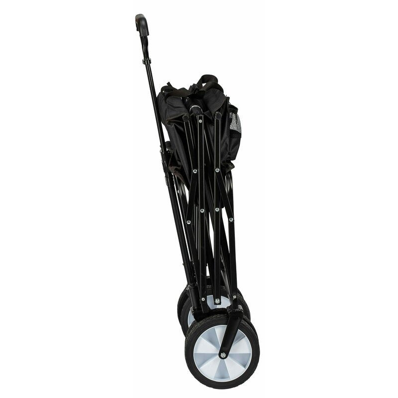Carucior pliabil, FreeON, Pentru transportul diferitelor obiecte atat in casa, cat si in vacanta, Cu 2 buzunare, Maner reglabil 71-101 cm, Pana la 100 kg, 95x54x101 cm, Black