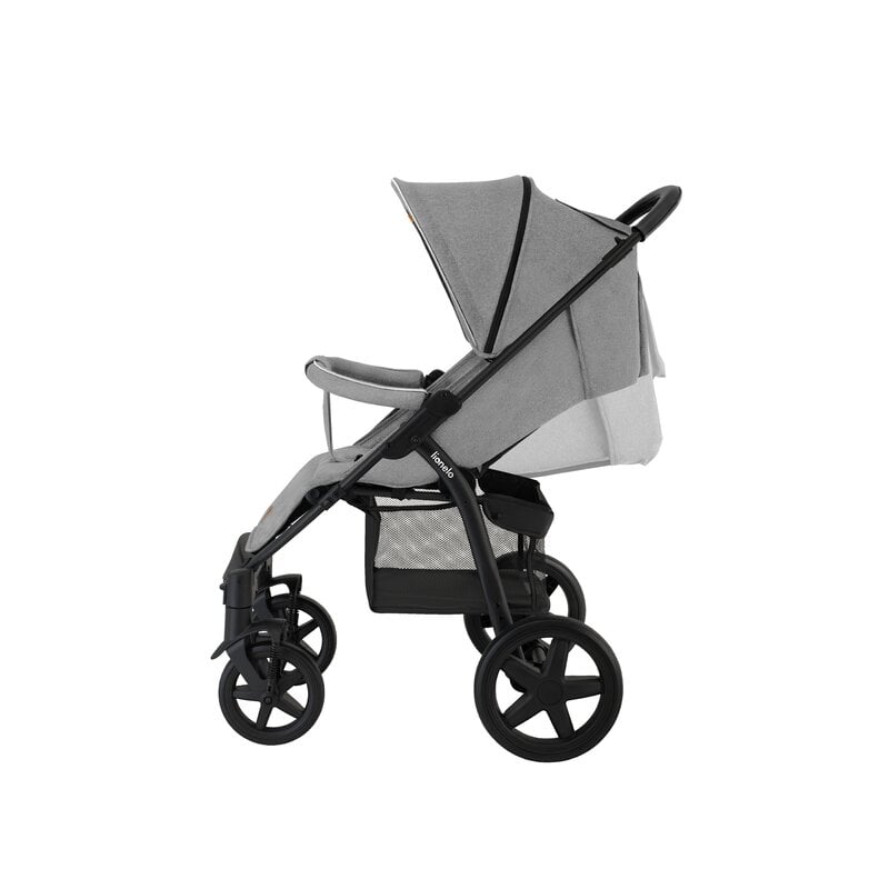 Carucior sport, Lionelo, Annet Plus, De la nastere, Cu accesorii si capotina XXL reglabila, 0 - 22 Kg, Conform cu standardele europene de securitate EN1888-1 si EN1888-2, Gri