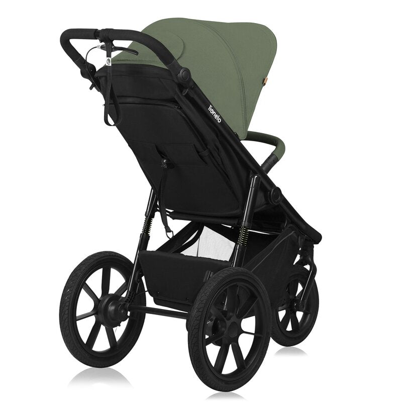Carucior sport, Lionelo, Azura, Cu 3 roti, Cu baldachin XXL impermeabil, Pliere compacta, Pana la 22 kg, 6-48 luni, Conform cu standardele europene de securitate EN1888-1 si EN1888-2, Verde