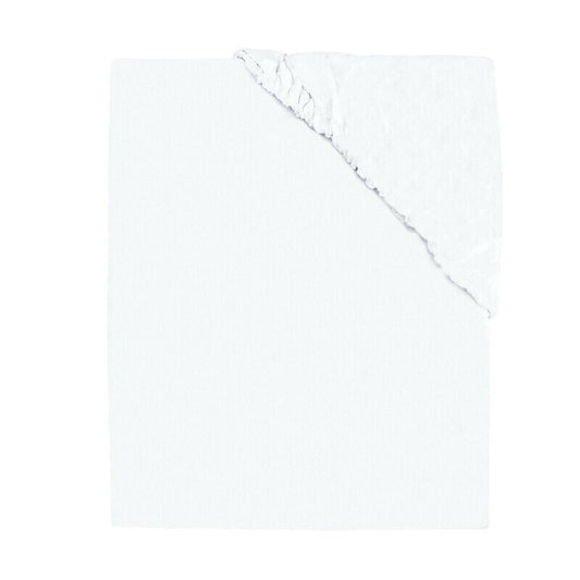 Cearceaf cu elastic, MimiNu, Pentru landou, carucior si cosulet, 80x35 cm, Din Jerseu, Material certificat Oeko Tex Standard 100, Alb