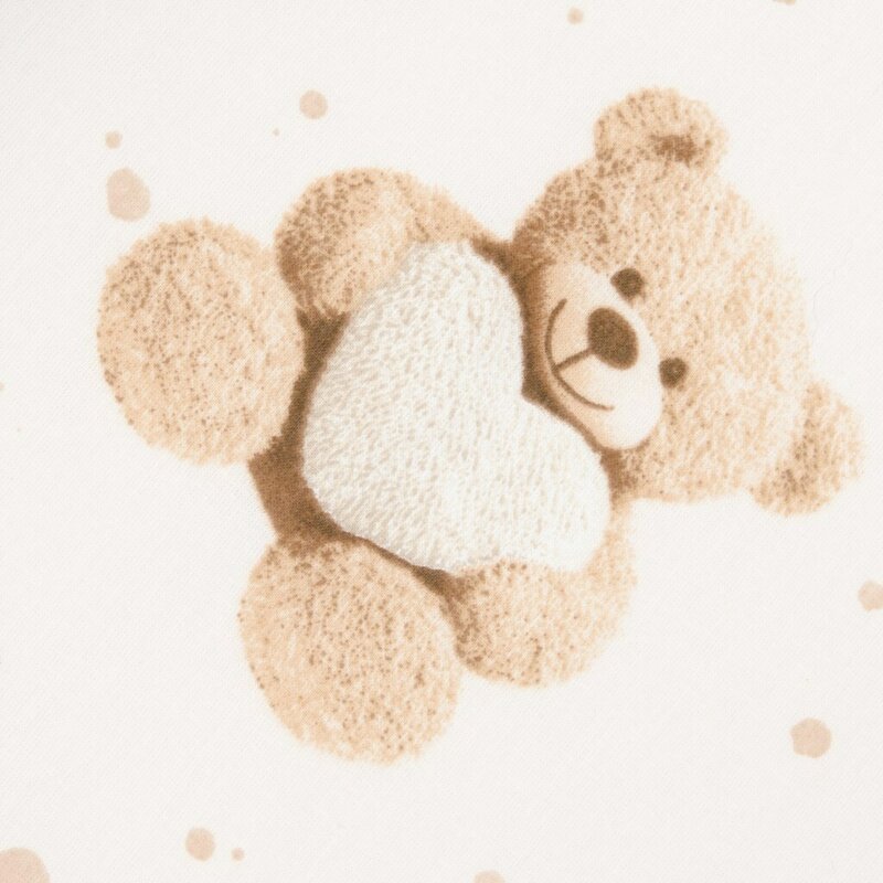 Cearceaf cu elastic, New Baby, Pentru landou, Din Bumbac certificat Oeko-Tex 100, 35 x 75 cm, 0 luni+, Teddy Bear Beige