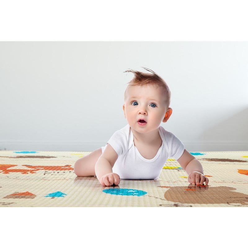 Covoras de joaca, Feedo, Reversibil, Impermeabil, Din spuma, Fara BPA, 180 x 180 x 1 cm, 0 luni+, Multicolor