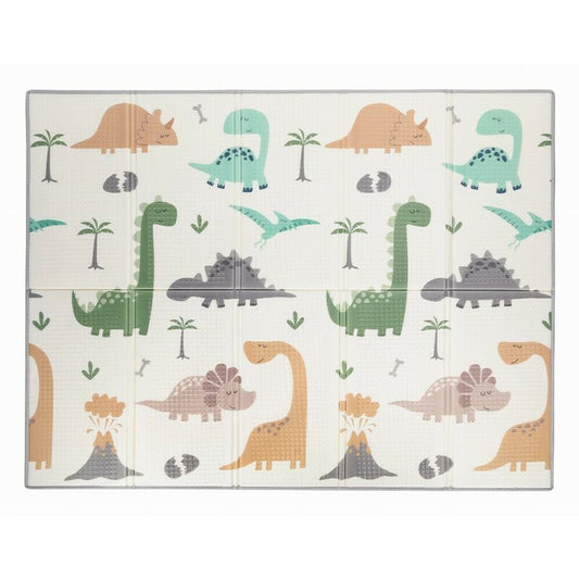 Covoras de joaca, FreeON, Magic Dino, Cu doua fete, Pliabil, Protectie impotriva loviturilor, 200 x 150 cm, Cu Imprimeu pe ambele parti, 0 luni+, Multicolor
