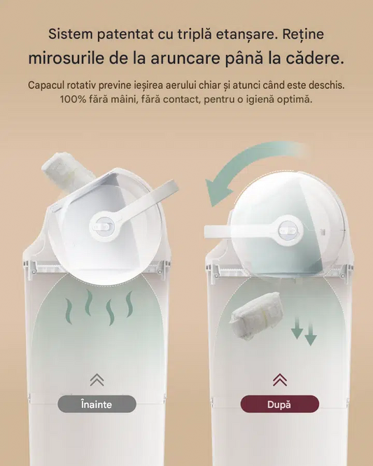 Cos pentru Scutece Momcozy Diaper Pail - Etansare Tripla, Inaltime Ergonomica
