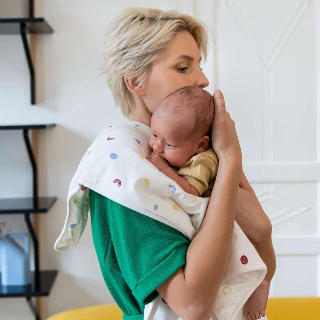 Doomoo - Paturica ultradelicata bumbac organic, Happy Colors