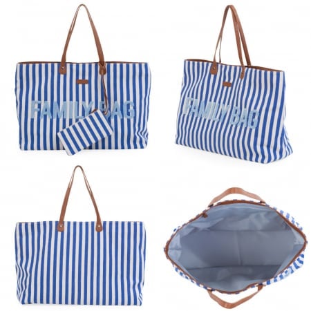 Geanta Childhome Family Bag Albastru Alb
