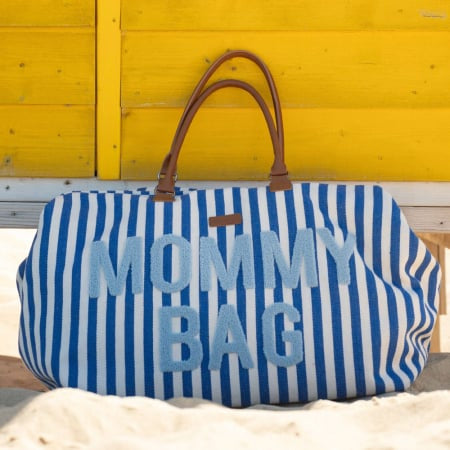 Geanta de infasat Childhome Mommy Bag Albastru Alb