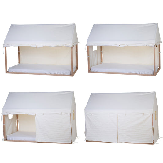 Husa cadru pat casuta Childhome 90x200 cm Alb