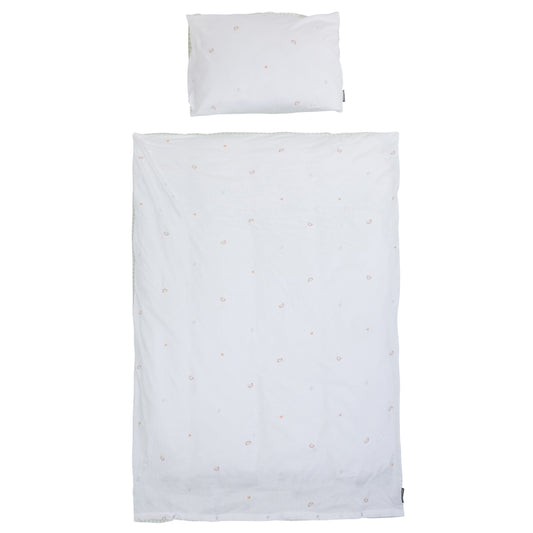 Husa pilota si fata de perna Childhome Jerse 100x140 cm Jerse Muselina Verde