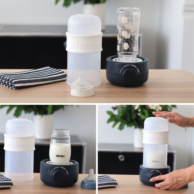 Incalzitor biberoane si sterilizator Beaba BabyMilk Second Night Blue