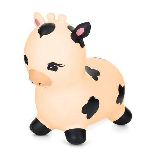 Jumper, Feedo, In forma de vacuta, Cu pompa inclusa, Din cauciuc, Pana la 70 kg, 50x46x23 cm, 36 luni+, Cream