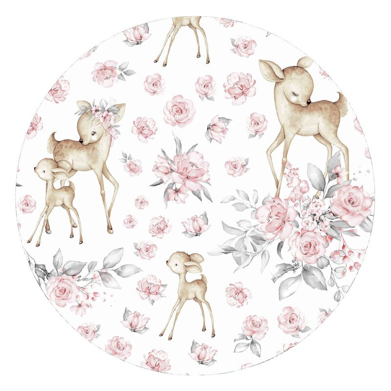 Lenjerie patut cu 3 piese, MimiNu, Cu cearceaf 120x60 cm, Din bumbac certificat Oeko Tex Standard 100, Cu paturica si pernuta, Sweet Deer Pink