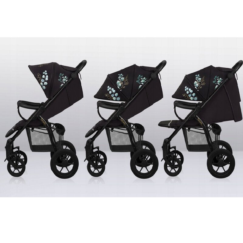 Carucior sport, Lionelo, Annet Tour Golden Moments, Editie Limitata, 0 luni+, Capotina impermeabila UPF 50+, Maner reglabil, Plasa de tantari, Suport biberon, Saculet pentru picioare, Pana la 22 kg, Certificare TUV, Negru