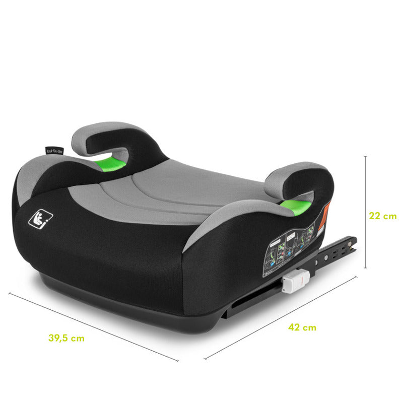 Inaltator auto, Lionelo, Luuk Fix I-size, 125- 150 cm, Instalare cu sistem Isofix si centura de prindere, Cu husa detasabila, Conform cu standardul european de securitate ECE R129, Gri