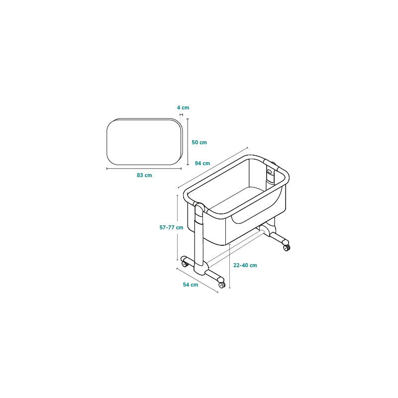Patut co-sleeper, Lionelo, Leonie, Cu sistem de leganare, Cu setare unghiulara, Reglabil in 5 pozitii pe inaltime, Conform cu standardele europeane de securitate EN1130 si EN16890, Grey Stone