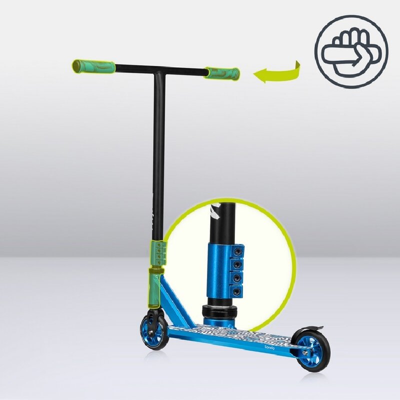 Trotineta, Lionelo, Whizz, Pentru Acrobatii, Rulmenti ABEC-9, 20 - 100 kg, Conform cu standardul european de securitate EN14619, Albastru