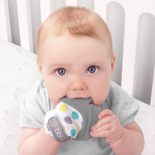 Mănușă pentru dentiție din silicon bbluv Gluv Grey