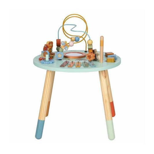Masuta de activitati, Free2Play, Din lemn, Cu xilofon, Sortator de forme, Oglinda, Conform cu standardele europene EN71-1;2018, EN71-2:2020, EN71-3:2021, EN62115:2020, Multicolor