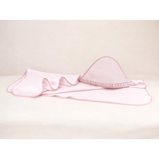 Prosop cu Glugă MimiNu 100x100 cm cu Volănaș Powder Pink - Bumbac Oeko-Tex