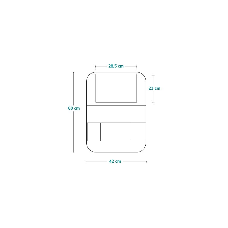 Organizator auto, Lionelo, Cu 5 buzunare de diferite dimensiuni, Cu buzunar pentru tableta, Montare cu clema, Piele ecologica, Impermeabila, Gri